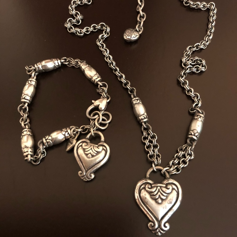 Brighton heart necklace and bracelet set